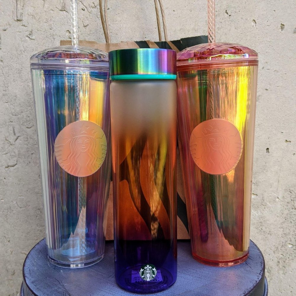 3 NWT Starbucks Pink & Unicorn Tumblers & Bottle - Picture 1 of 14